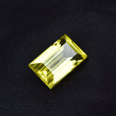 Baguette-cut yellow sapphire, 8.56 carats, certified and believed to help with intuition and protection